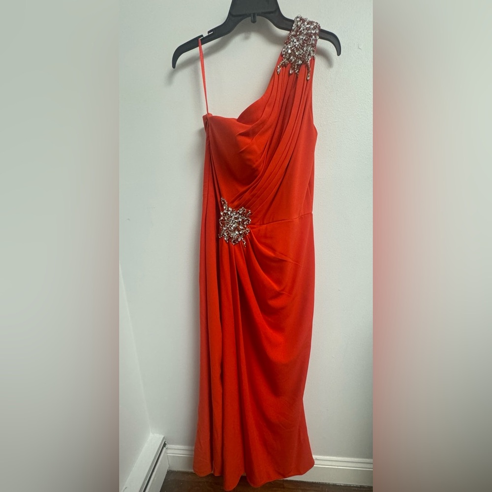 Terani Couture One Shoulder Orange Dress - Picture 3 of 11